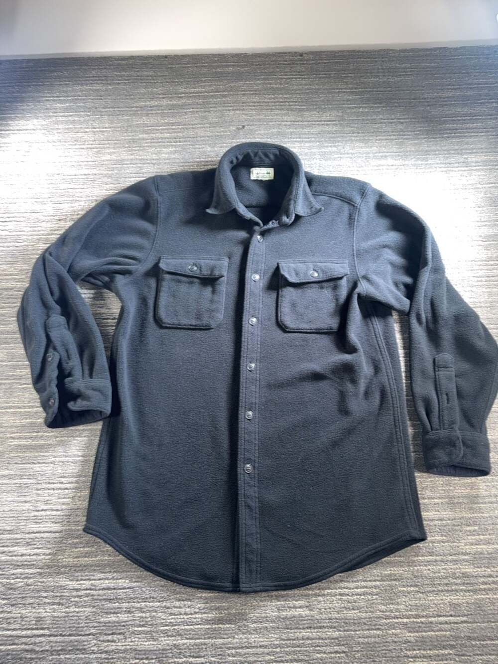 L.L.Bean Fleece Button-Down Shirt Jacket Black